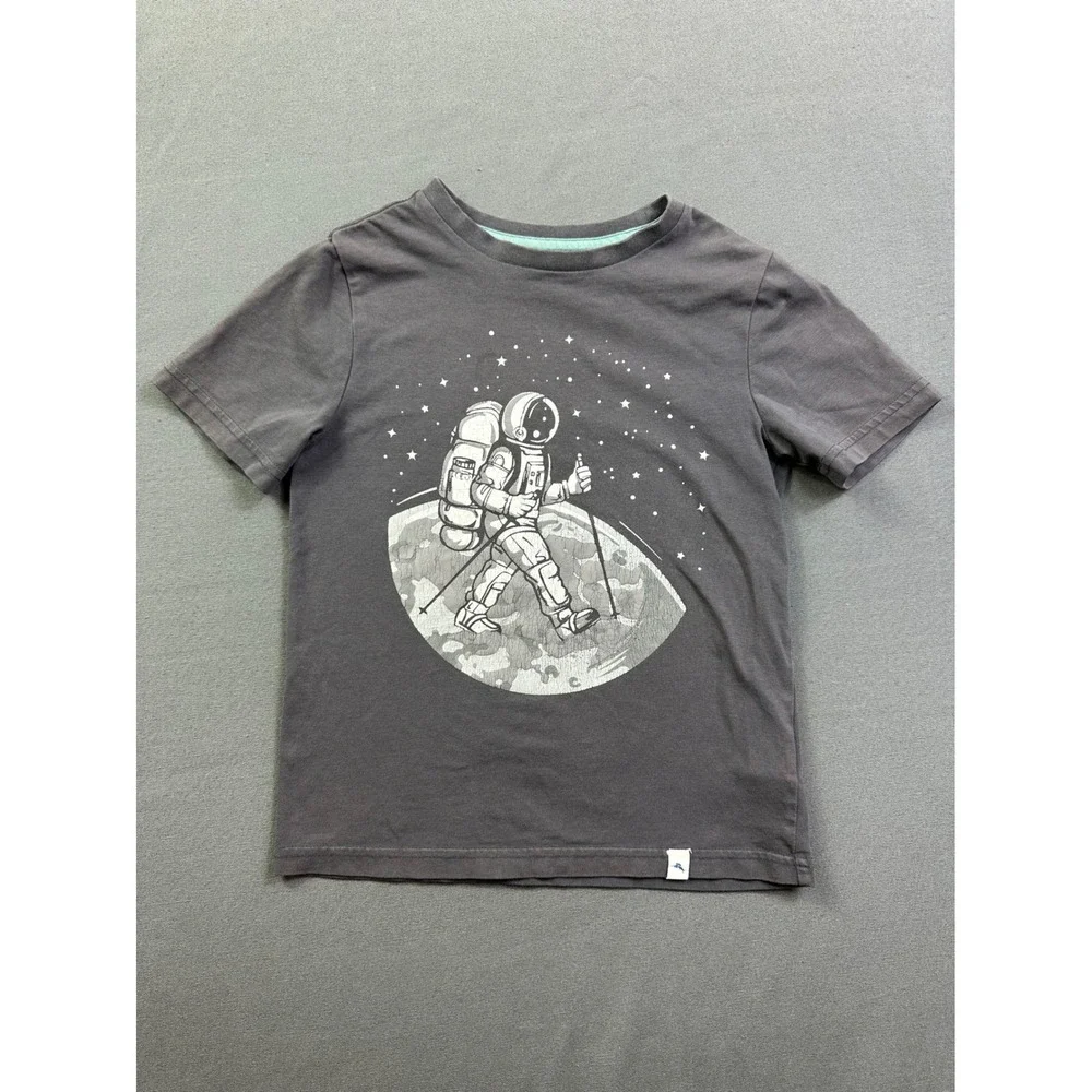 Tommy Bahama Kids Astronaut Moon Graphic T-Shirt Gray Size S 5/6 Space Tee‎